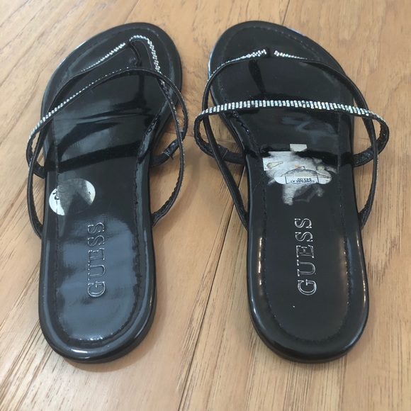 Guess sandal flip flop show black bling diamond - Picture 6 of 7